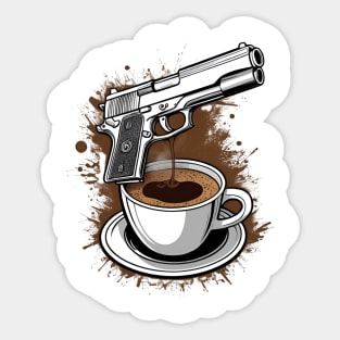 I Love Guns And Coffee Sticker